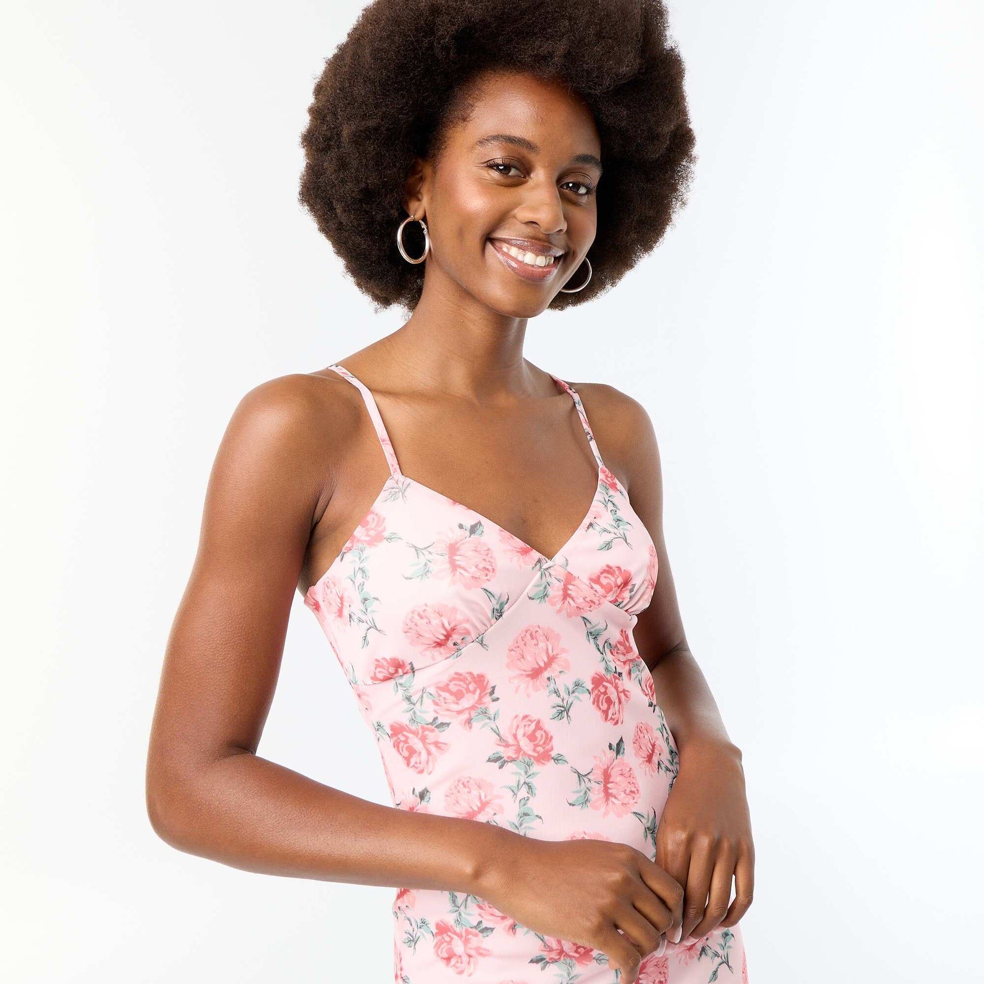 Floral Print Maxi Dress PINK