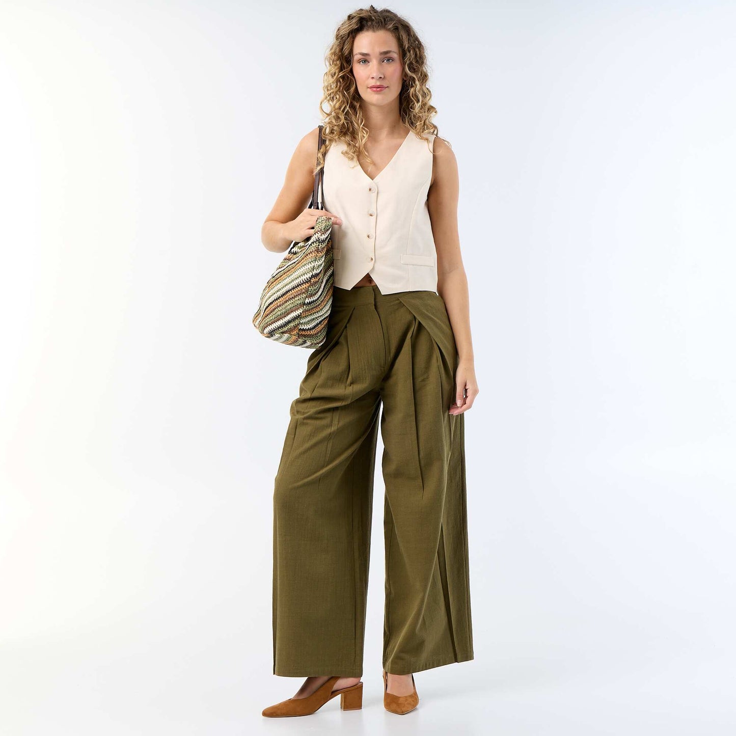 Sleeveless Suit Vest BEIGE