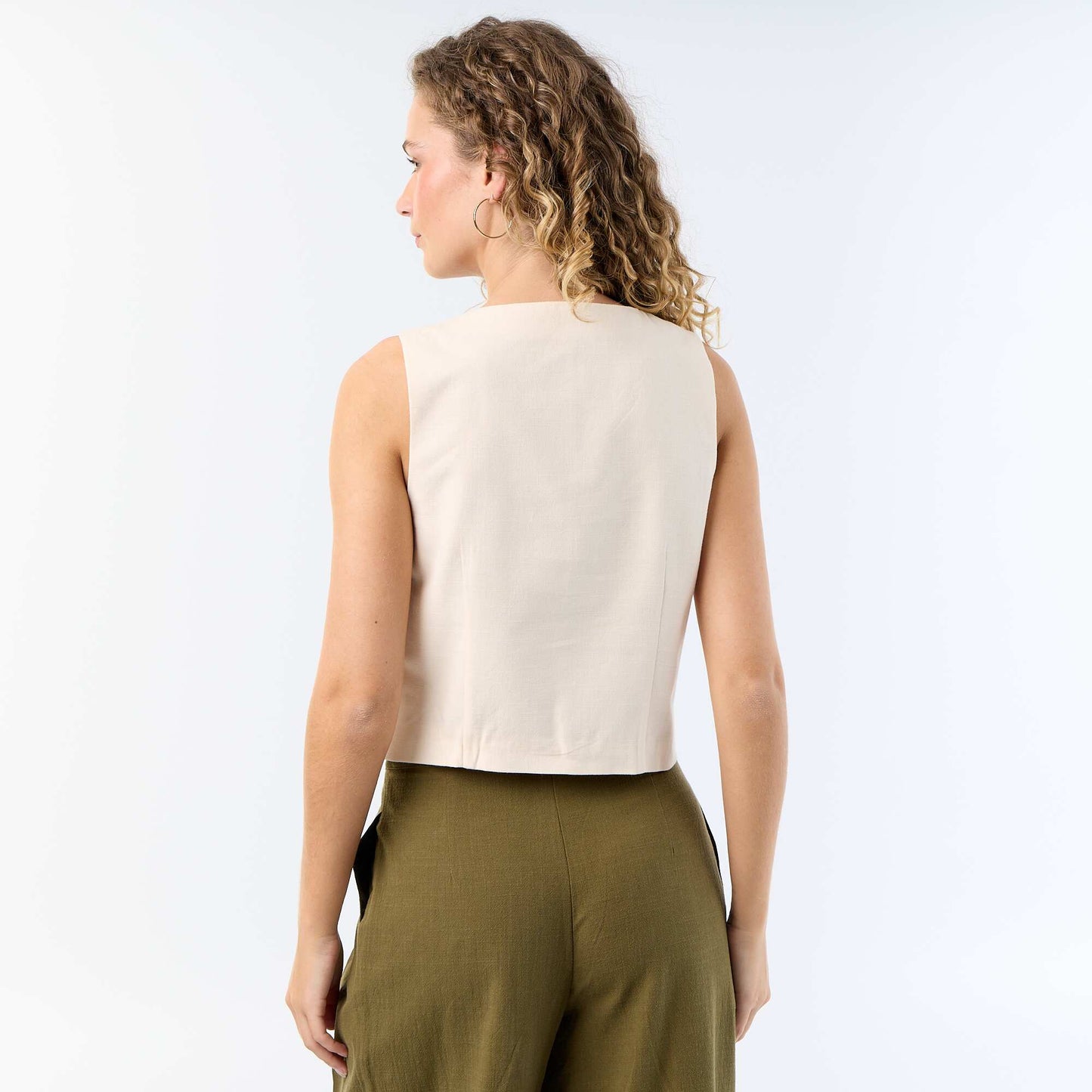 Sleeveless Suit Vest BEIGE