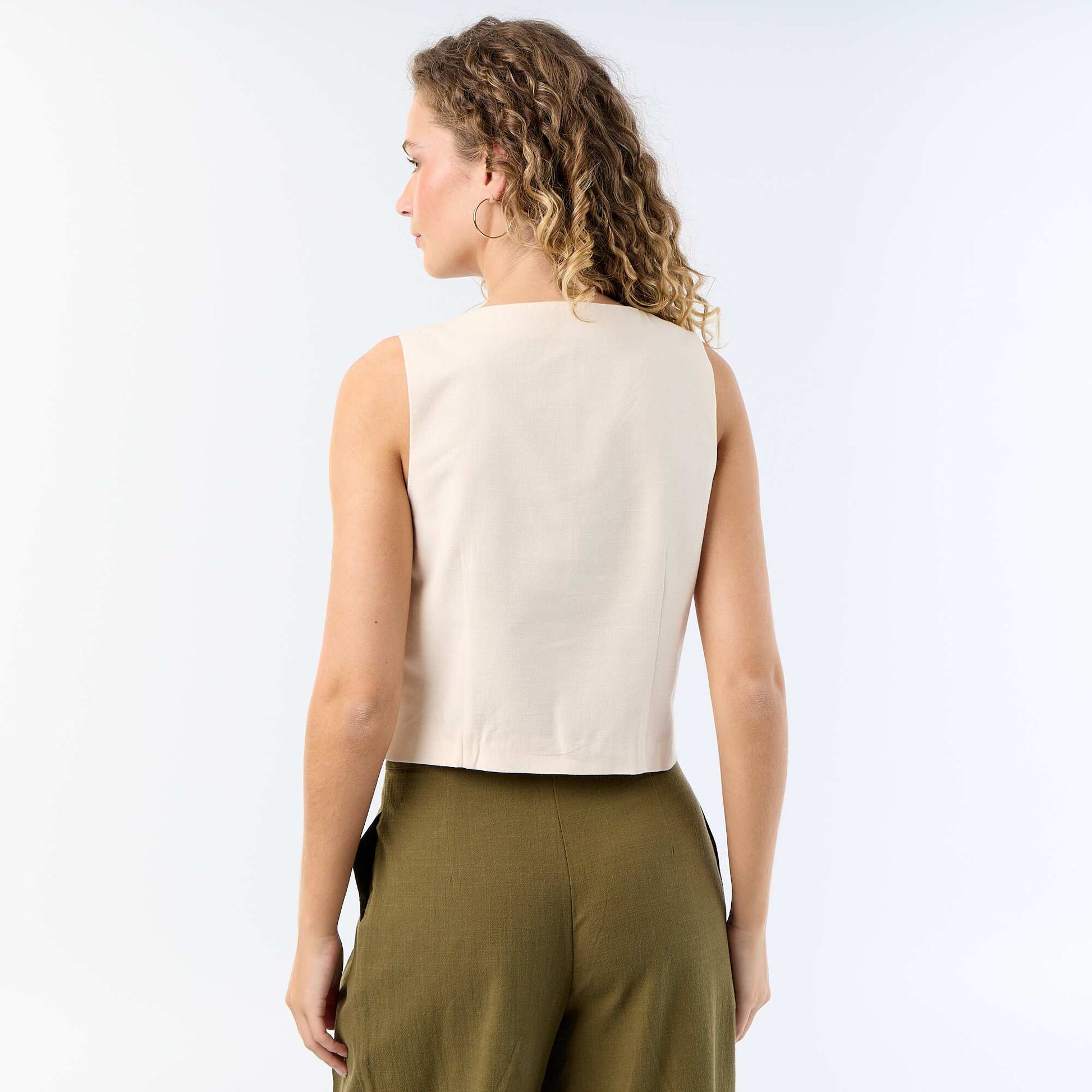 Sleeveless Suit Vest BEIGE