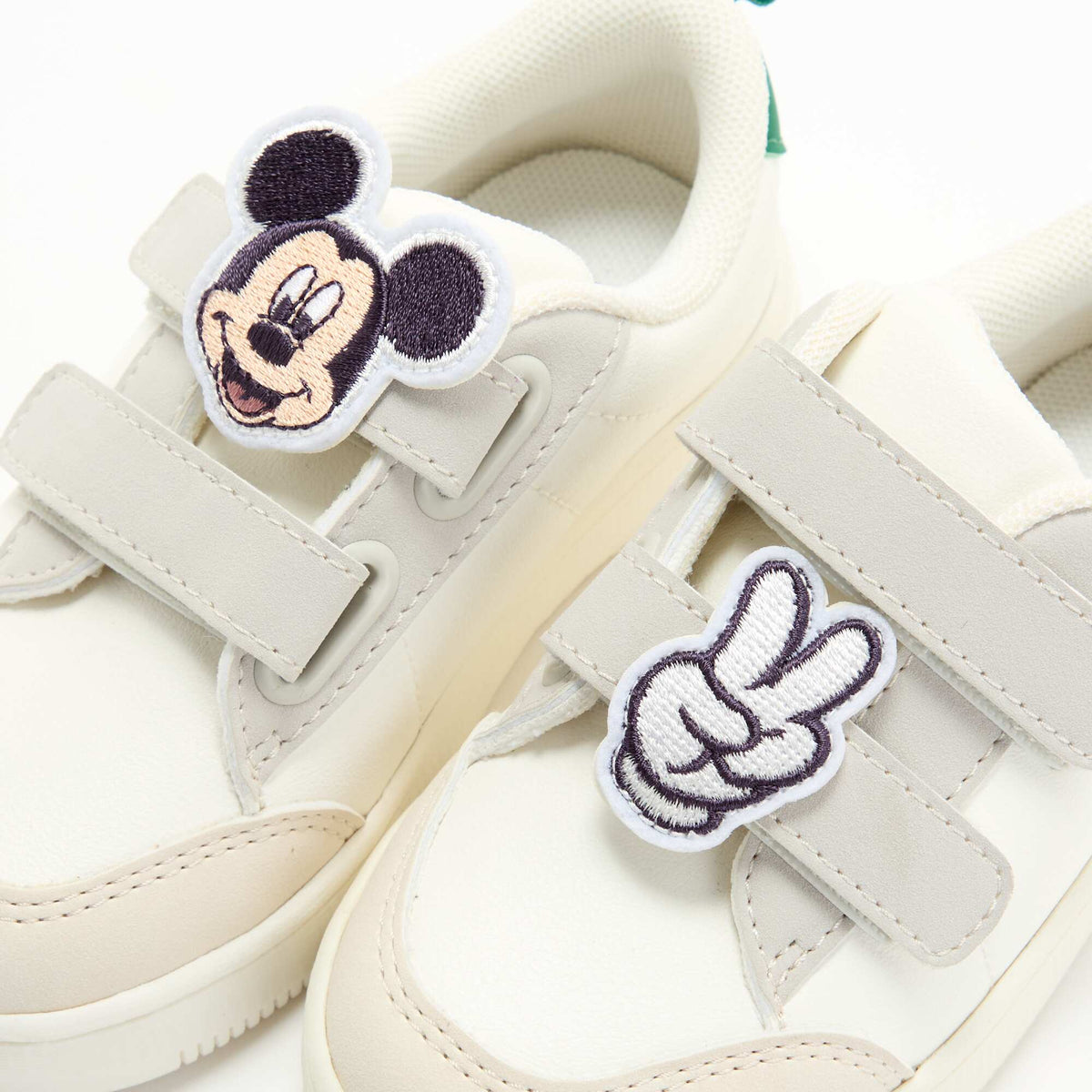 Set of 2 'Disney' Slip-On Patches for Hook-and-Loop Sneakers BEIGE