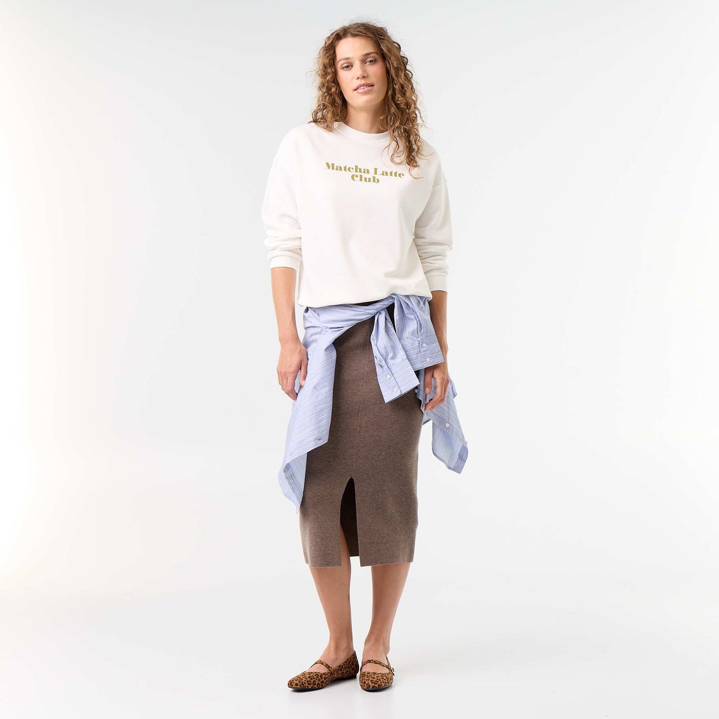 Ottoman midi skirt BEIGE