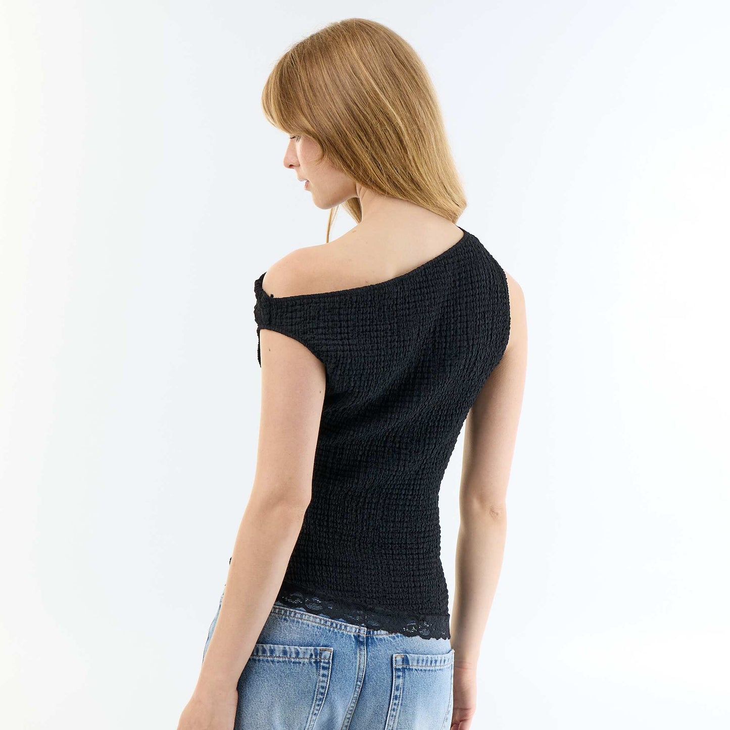 Racerback ზედა შავი