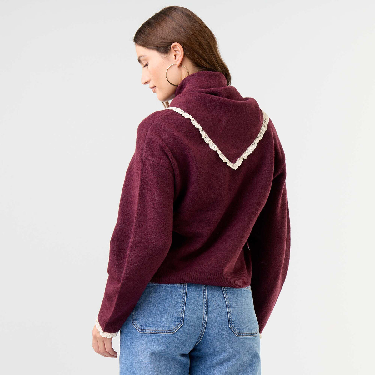 Sweater with matching scarf PURPLE