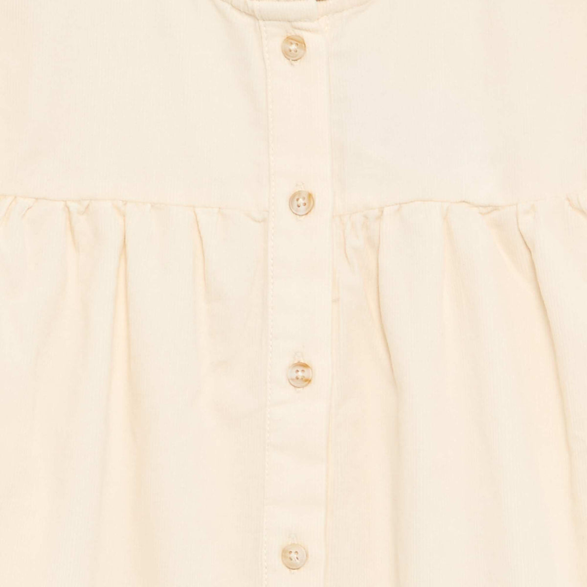 Blouse with embroidered cuffs and ruffled collar ECRU