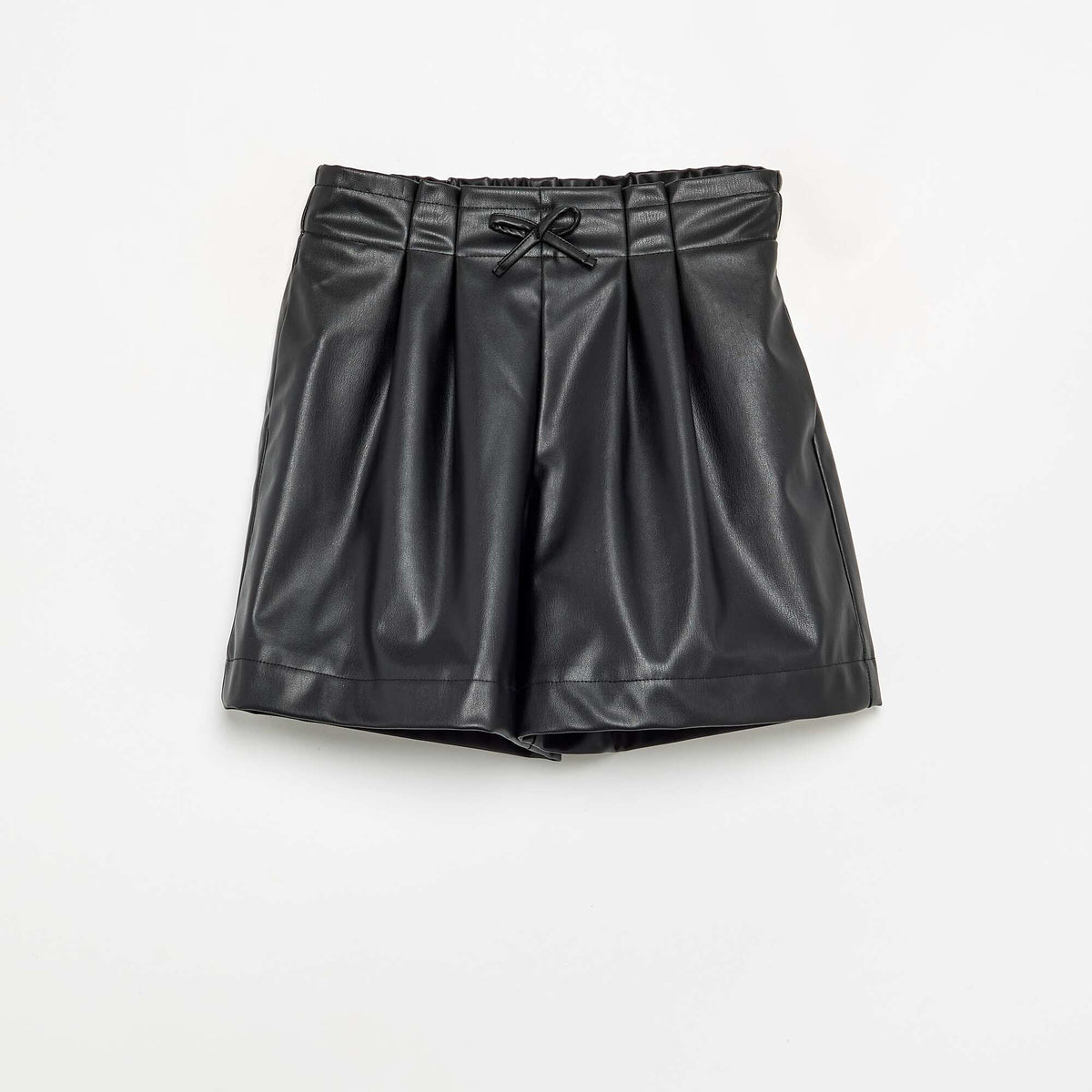 Faux Leather Shorts BLACK