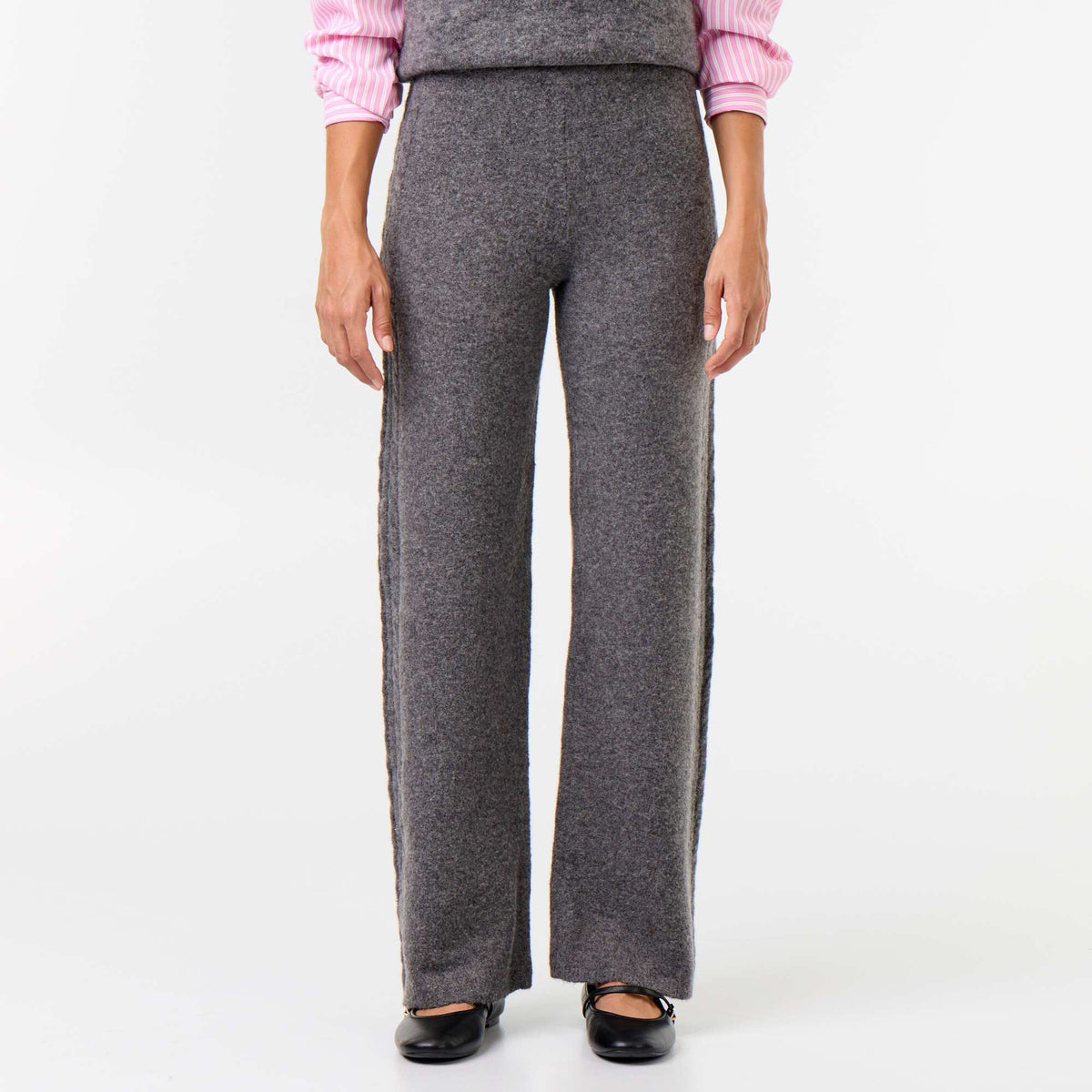 Wide knit trousers GREY