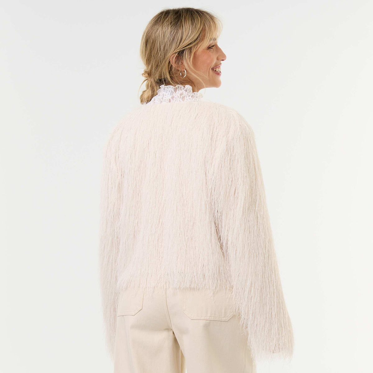 Women's lightweight plain woven jacket BEIGE