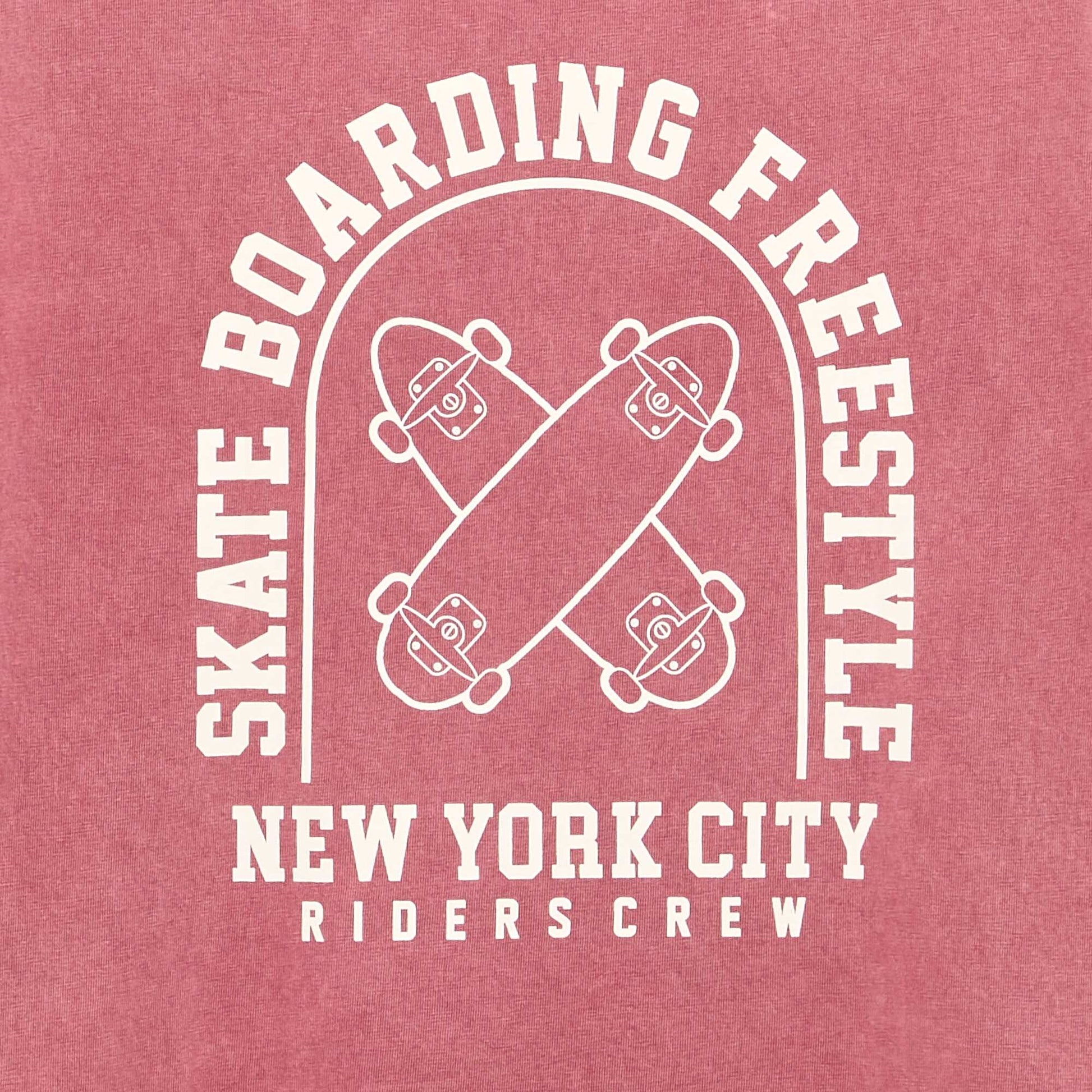Embroidered and printed short-sleeved T-shirt PINK