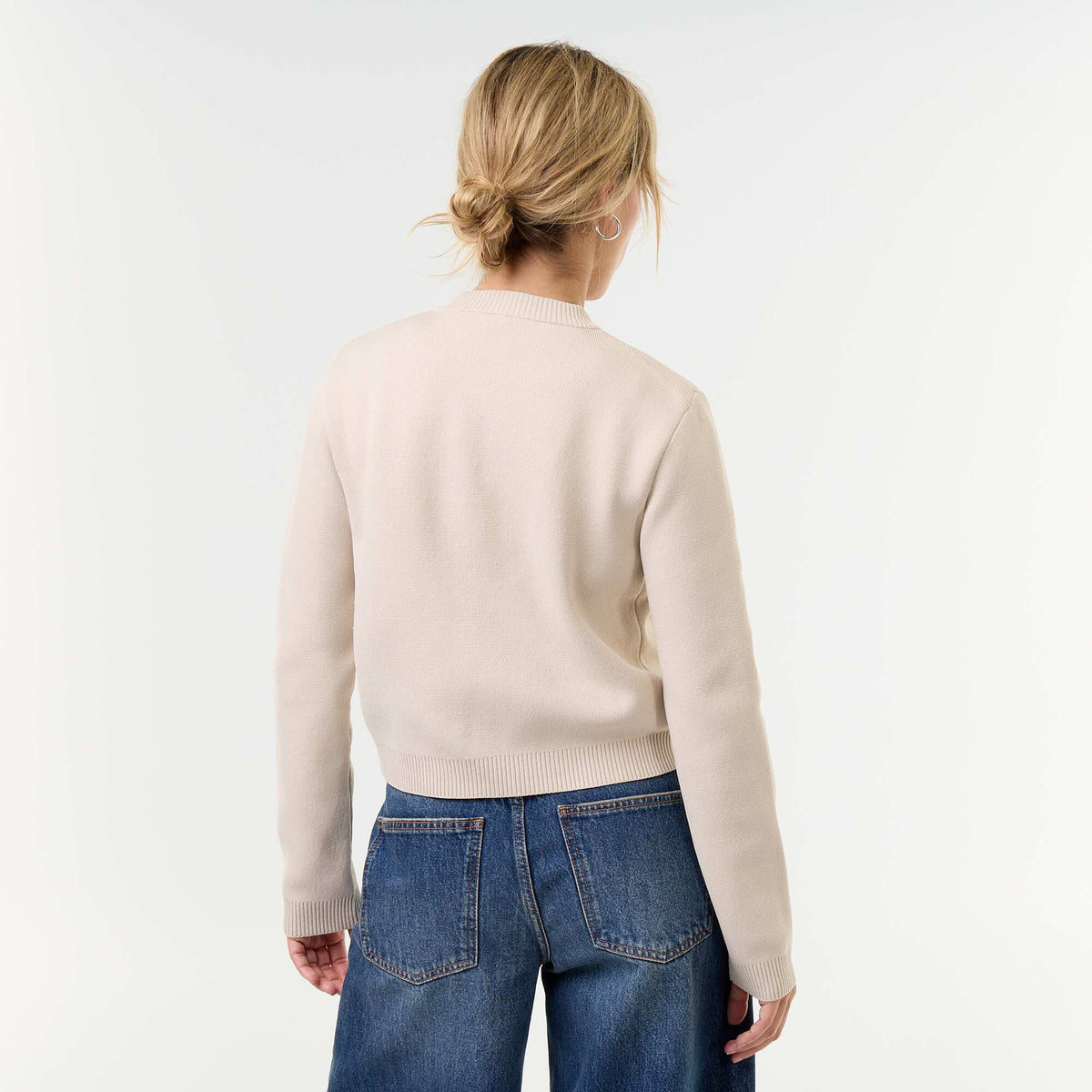 Officer-Style Cardigan with Decorative Braiding BEIGE