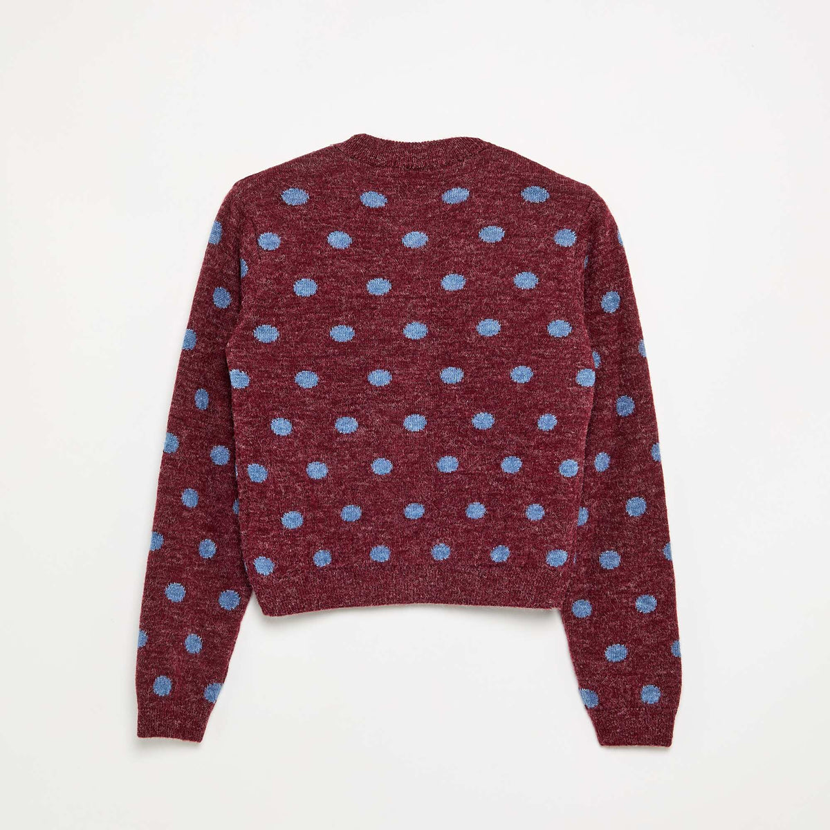Polka Dot Long-Sleeved Cardigan BROWN