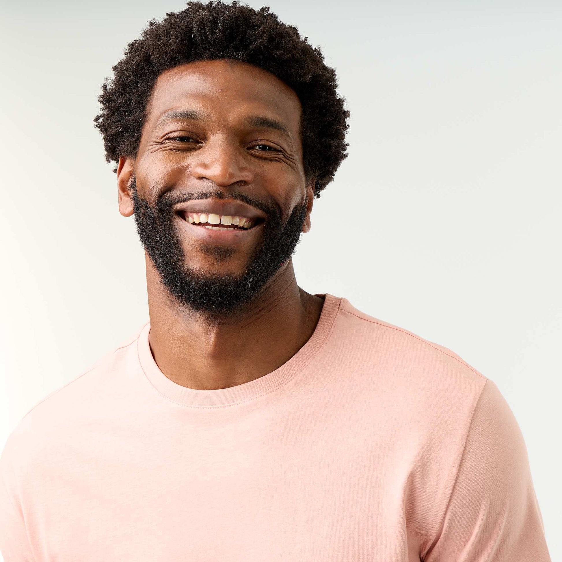 Plain jersey straight T-shirt PINK