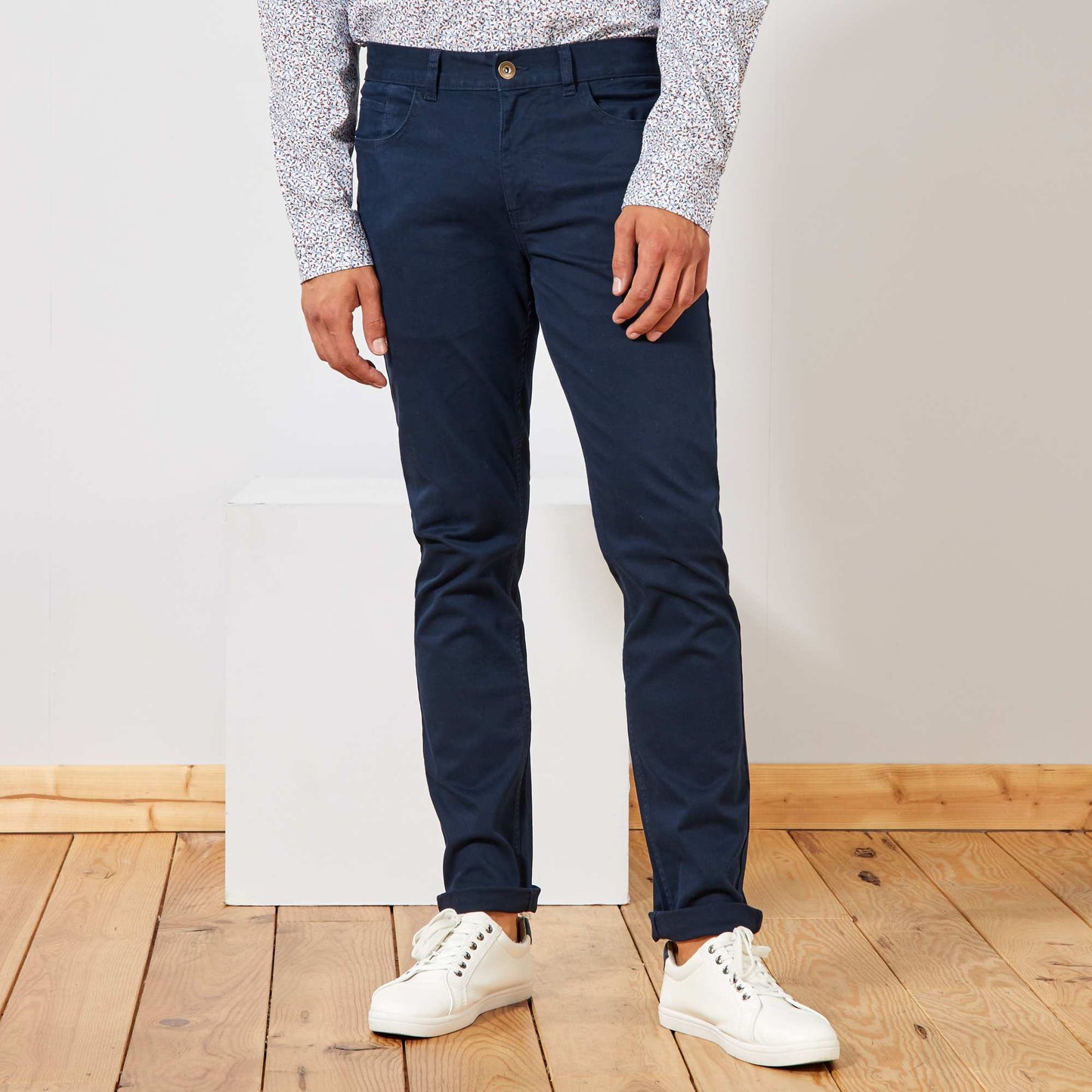 Slim 5-pocket chinos - L32 BLUE