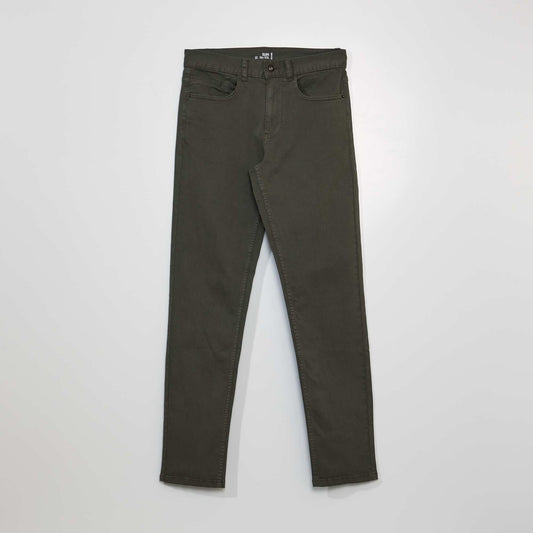 Slim 5-pocket chinos - L32 KHAKI