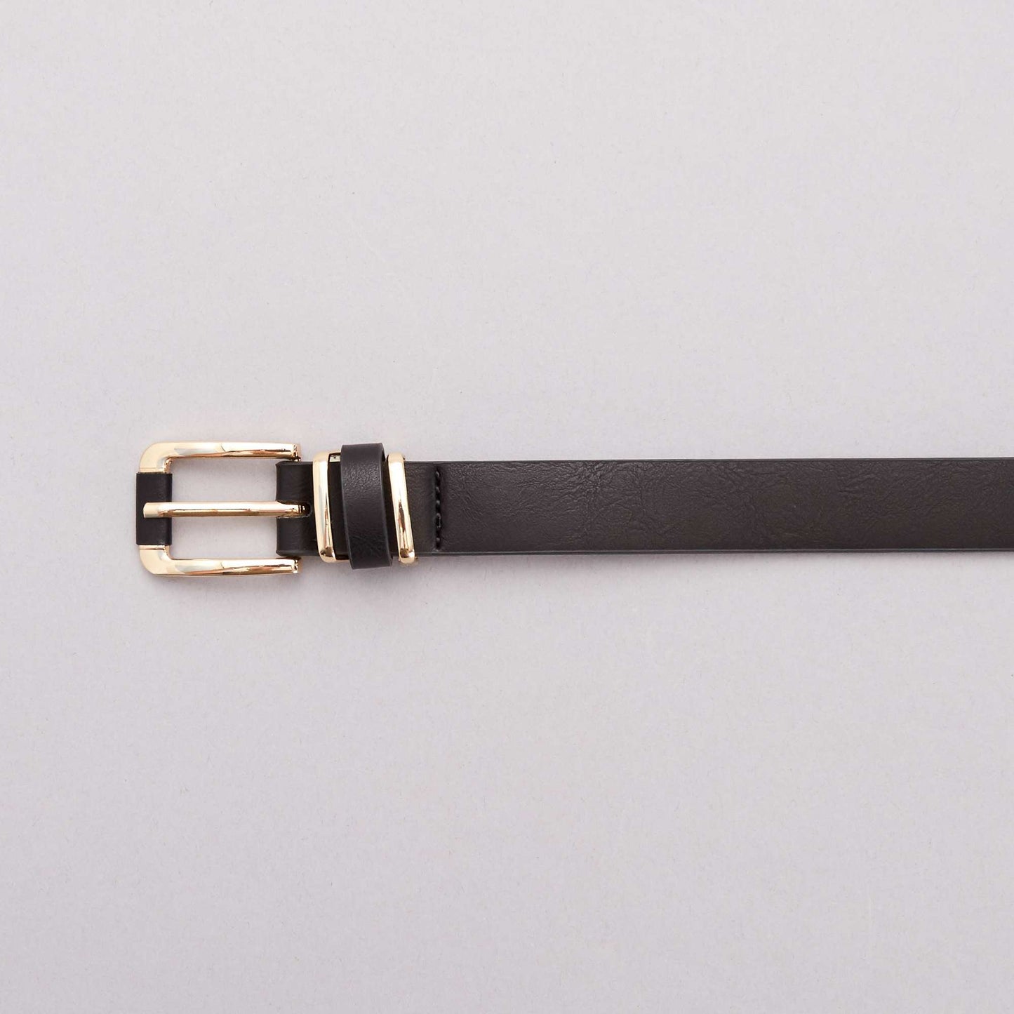 Narrow synthetic belt black