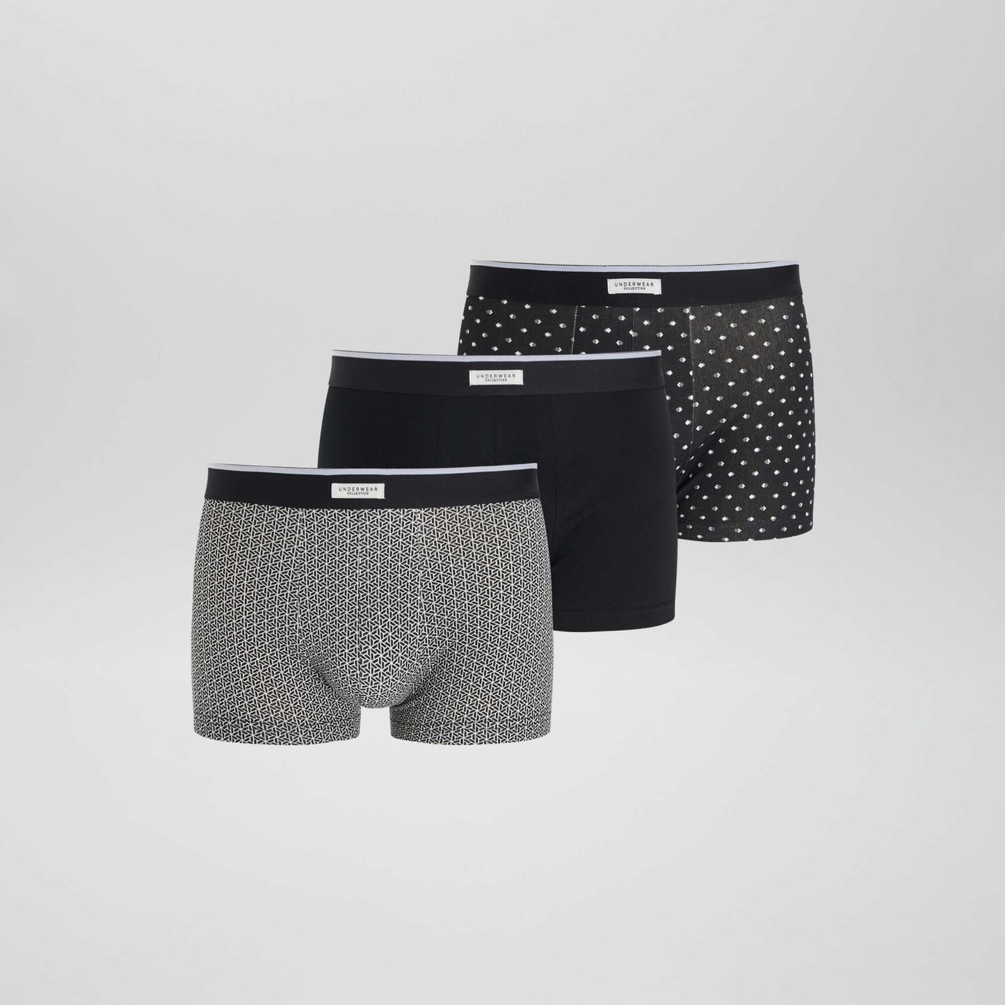 Pack of 3 pairs of stretch boxer shorts BLACK