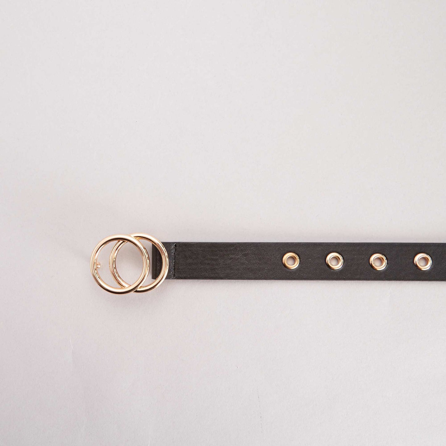 Belt with double buckle black