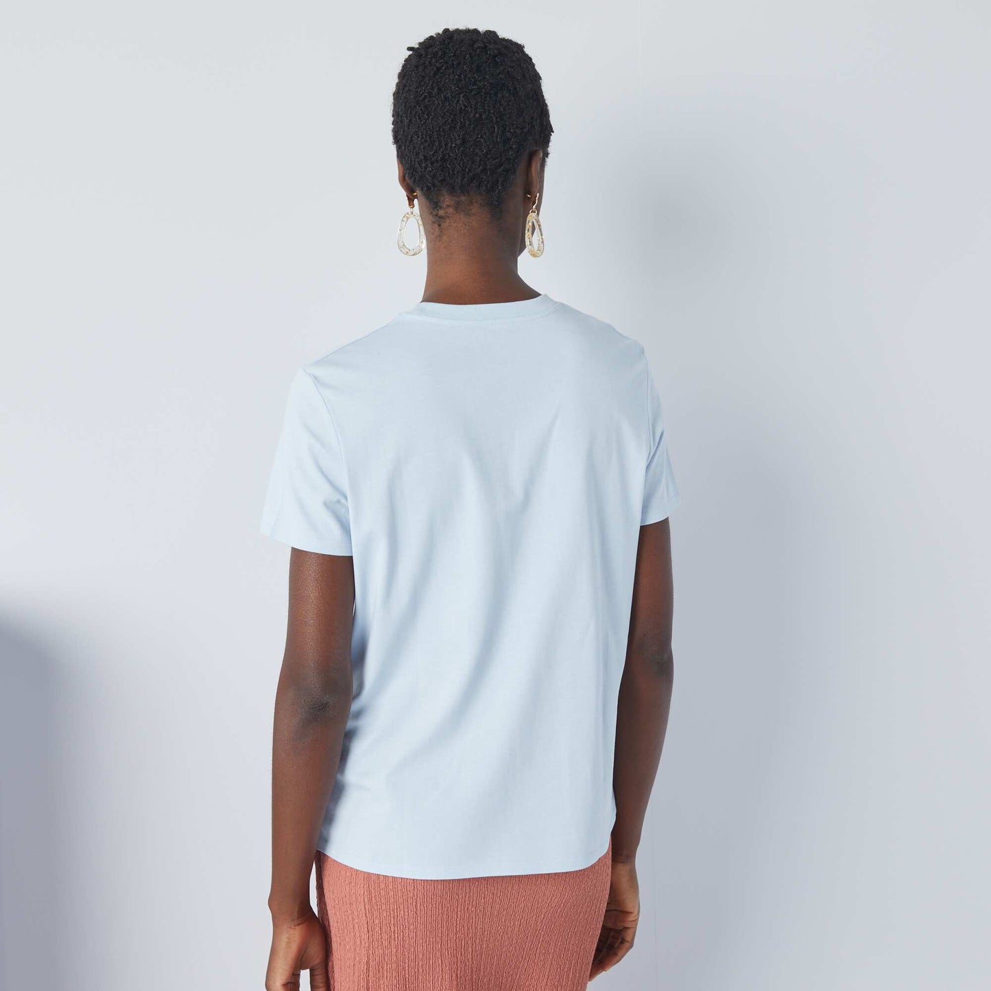 Plain jersey T-shirt BLUE