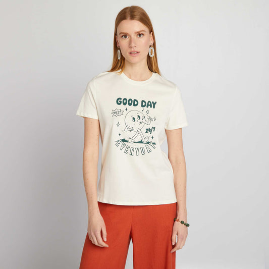 Eco-design heart T-shirt BEIGE