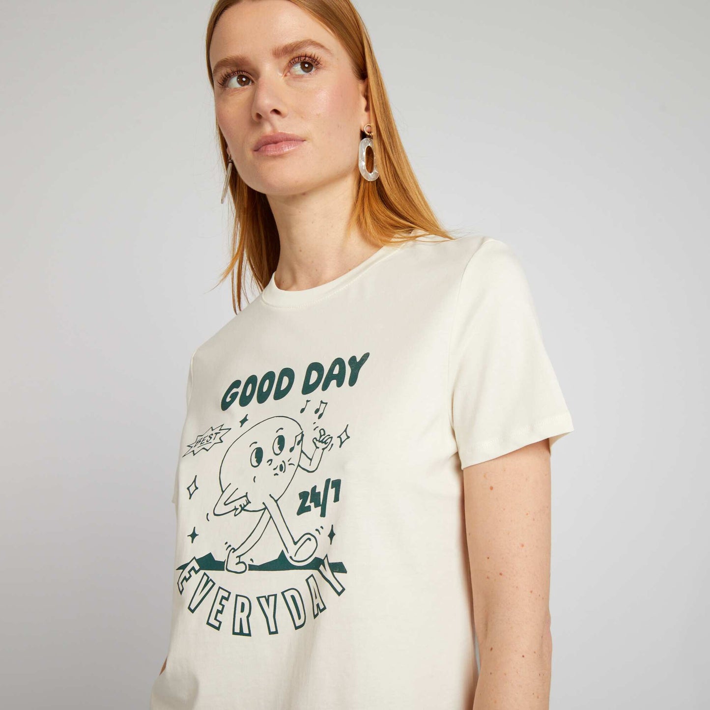 Eco-design heart T-shirt BEIGE