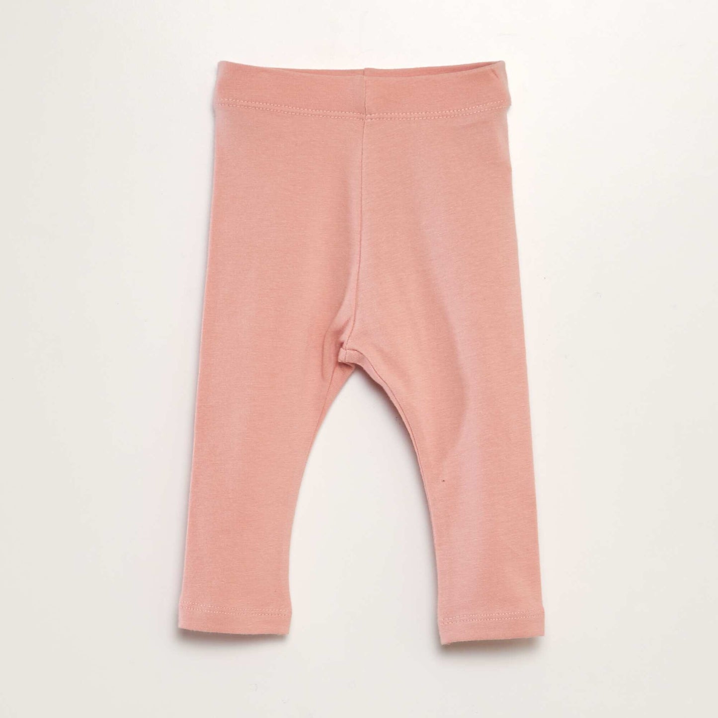 Long plain jersey knit leggings PINK