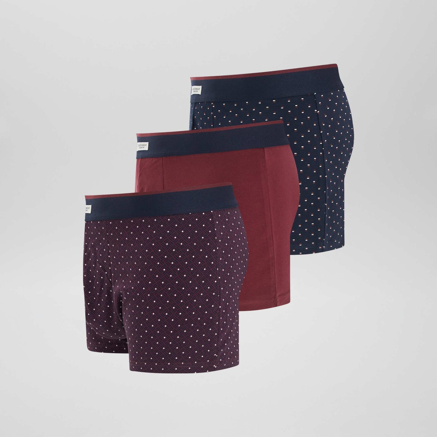 Pack of 3 pairs of cotton boxer shorts RED