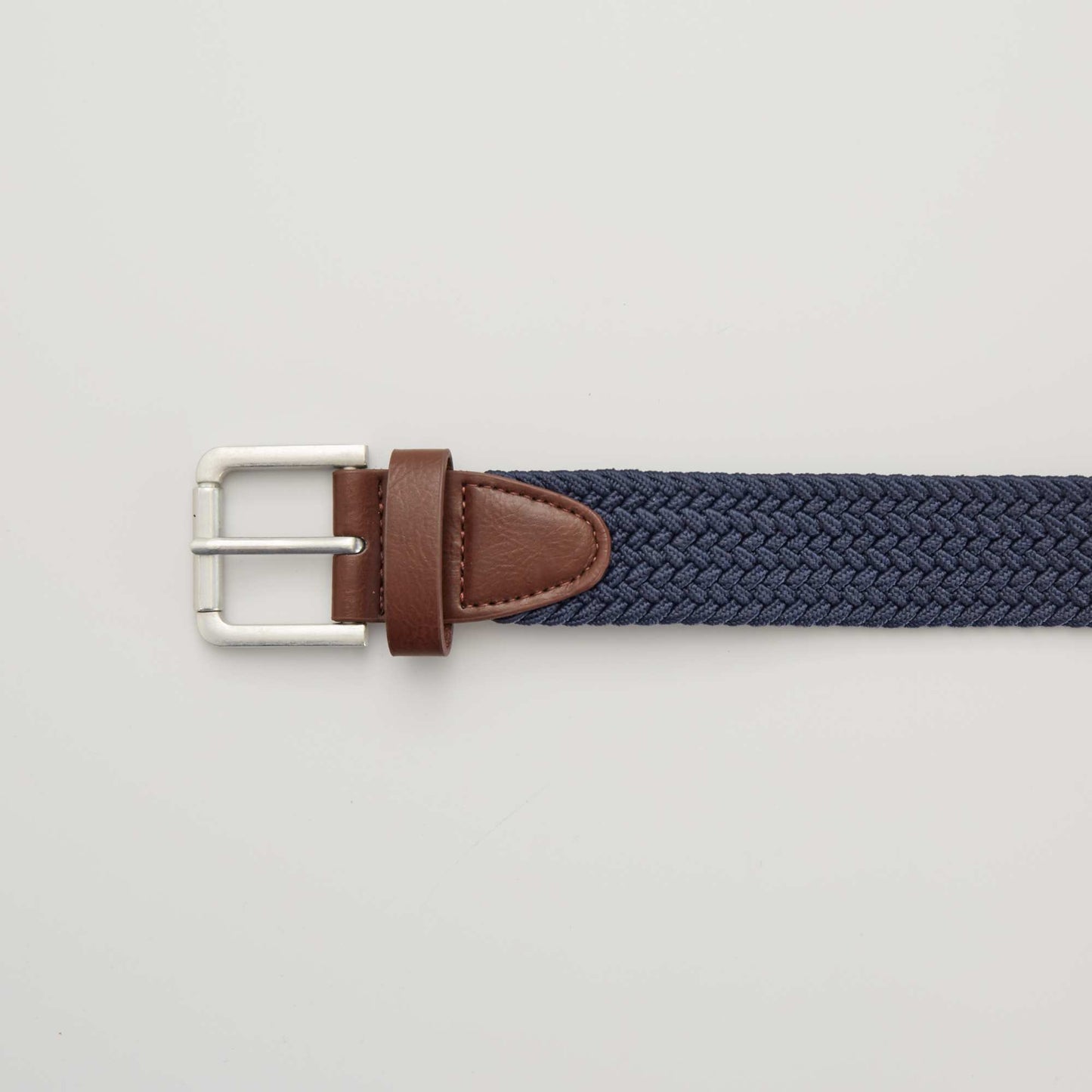 Braided elasticated belt blue