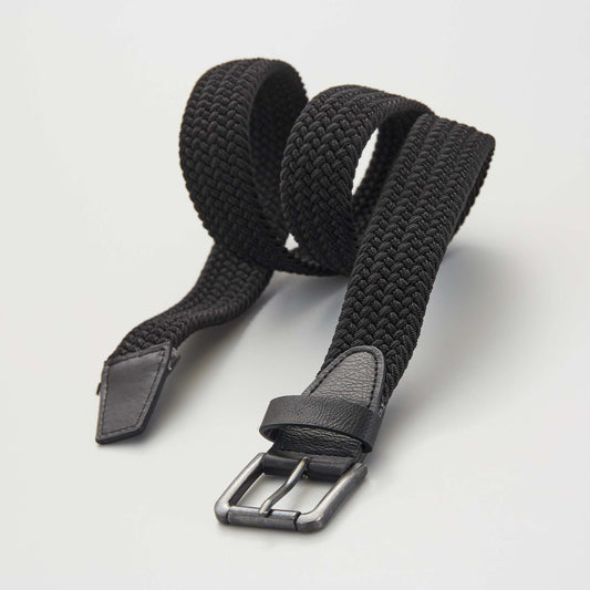 Braided elasticated belt Black