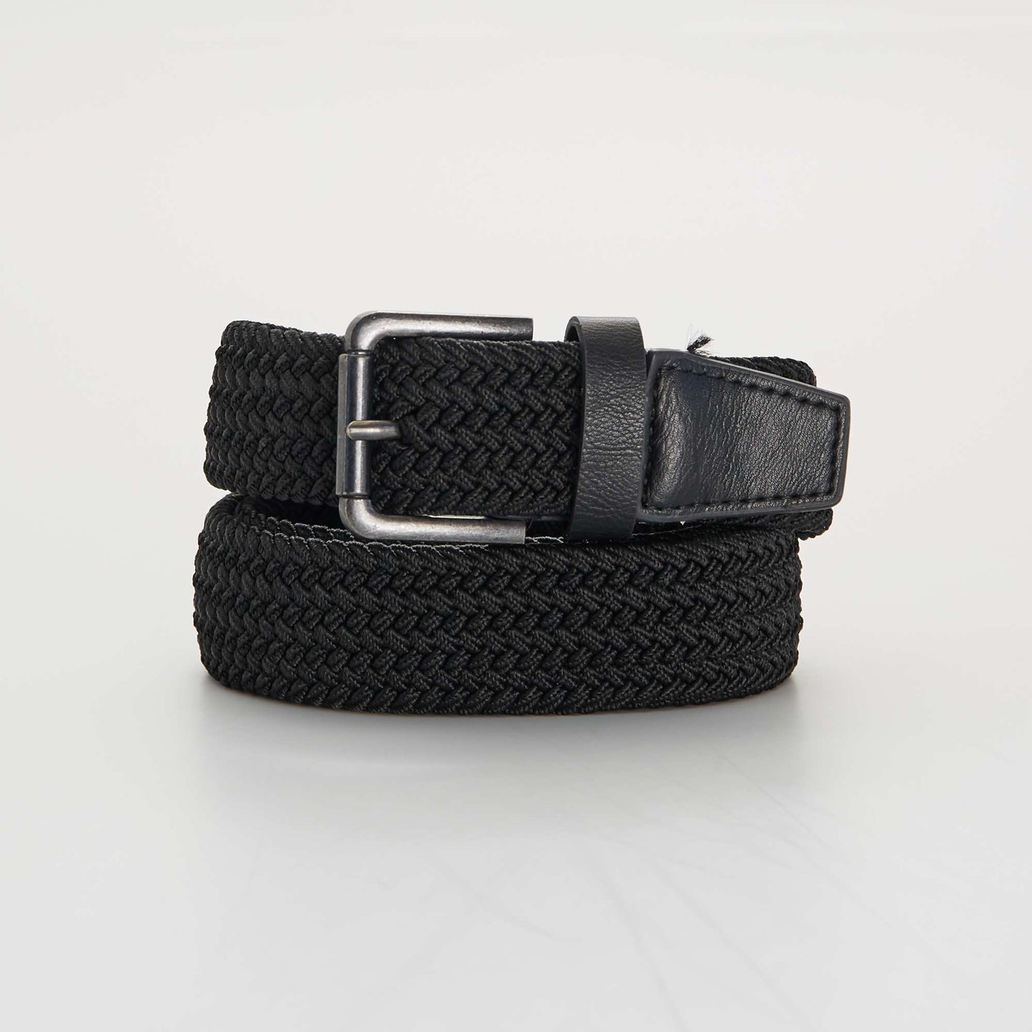 Braided elasticated belt Black