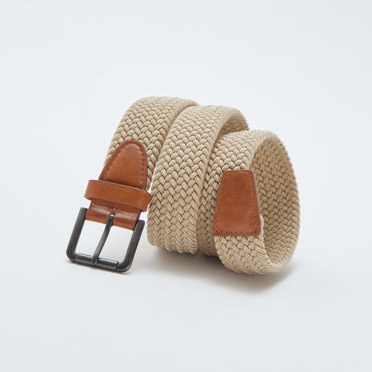 Braided elasticated belt BEIGE