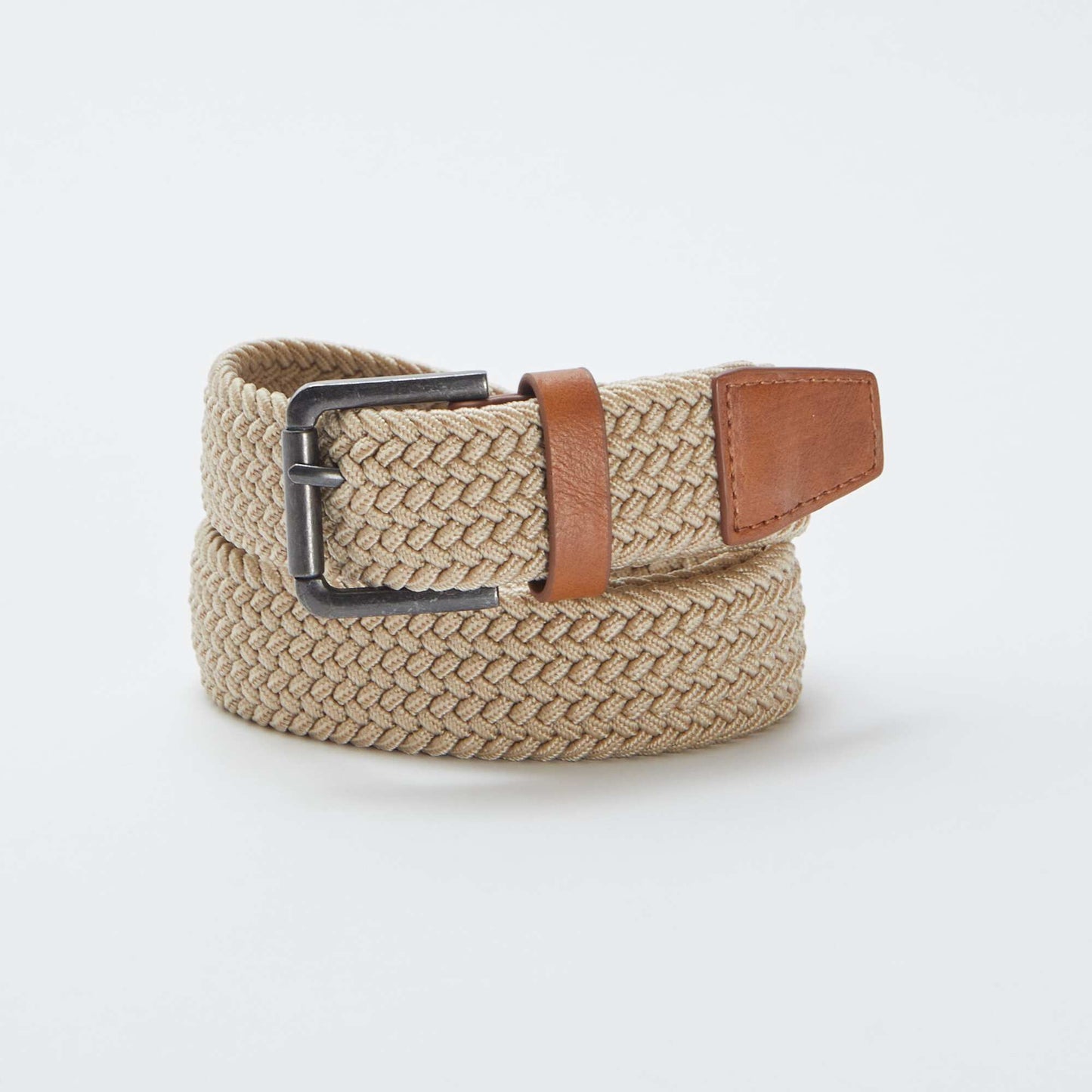 Braided elasticated belt BEIGE