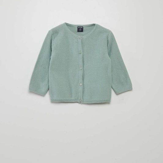 Decorative knit cardigan GREEN