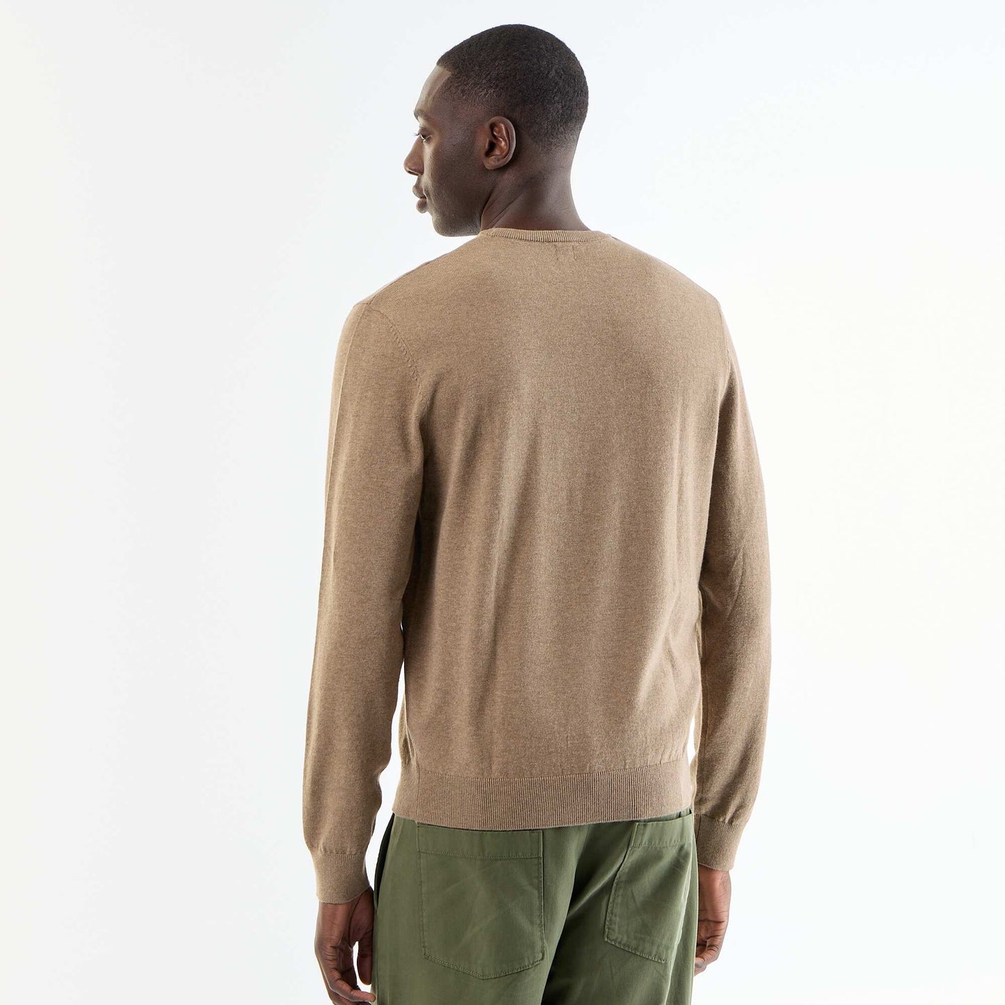 Plain round neck sweater BEIGE