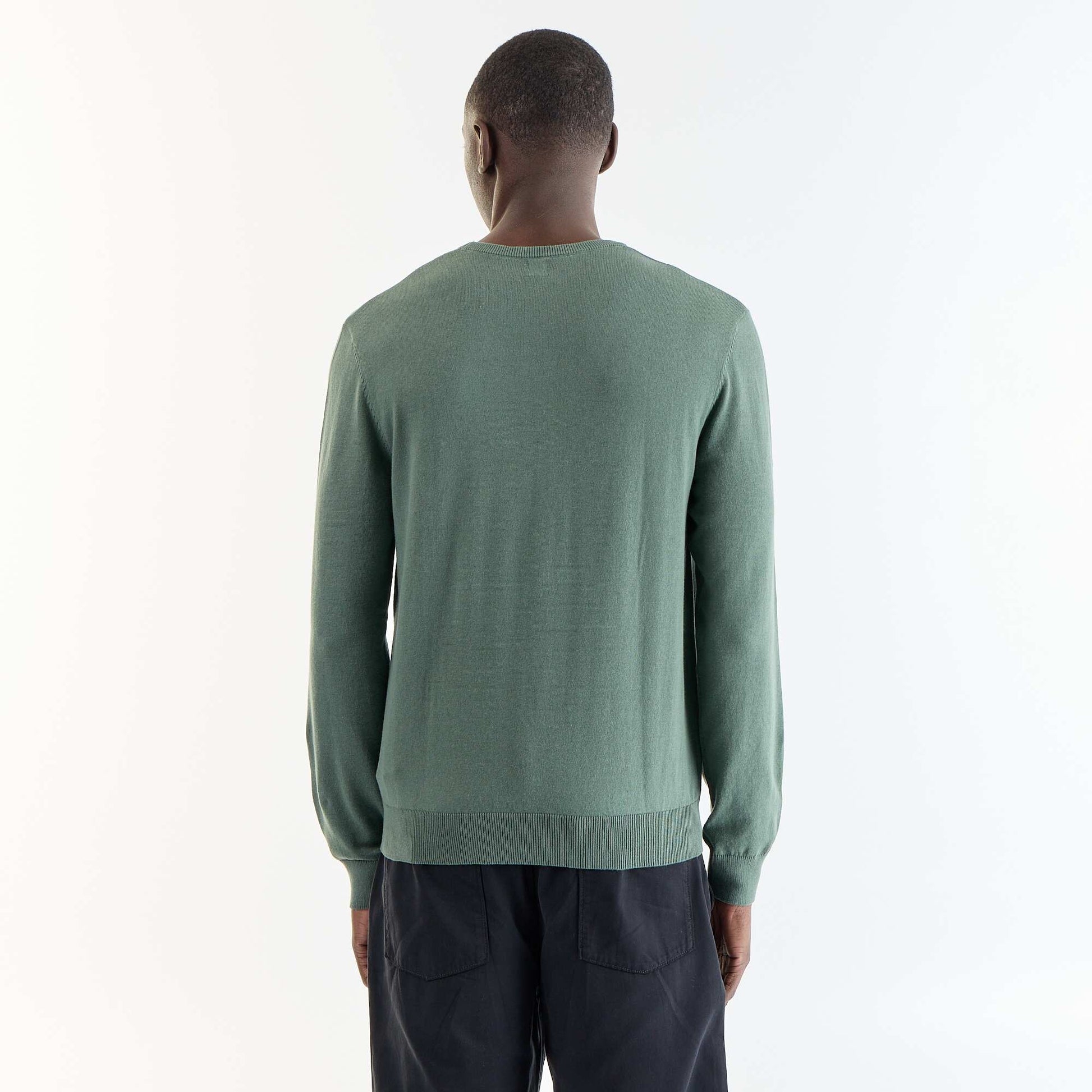 Plain round neck sweater GREEN
