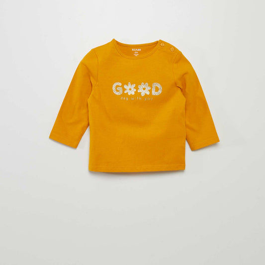 Long-sleeved printed T-shirt YELLOW