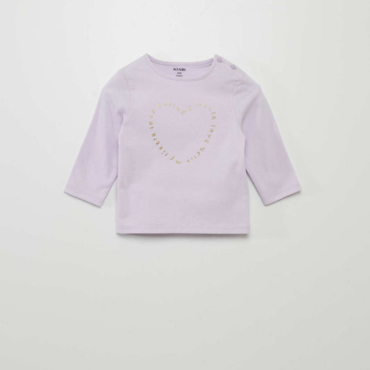 Long-sleeved printed T-shirt PINK