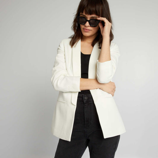 Mid-length blazer White