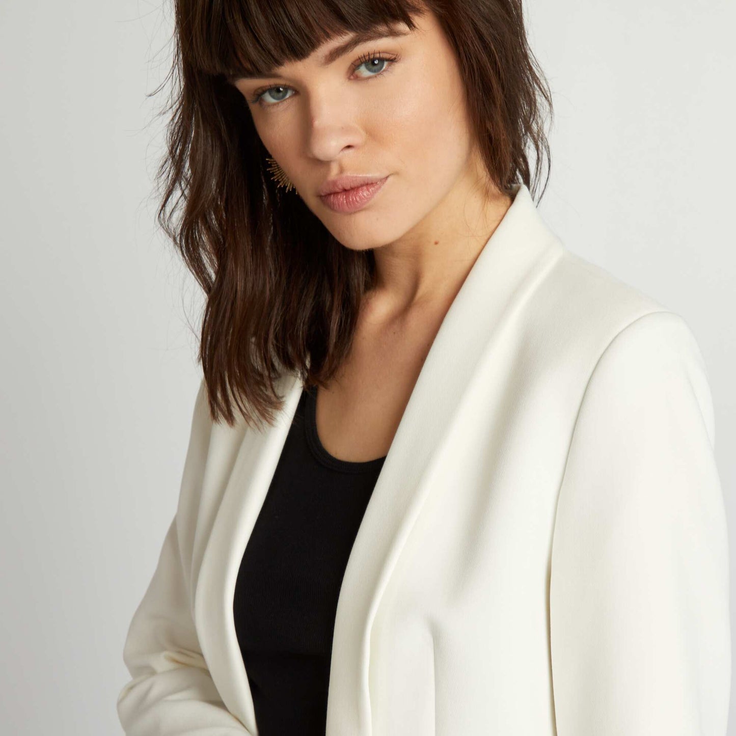 Mid-length blazer White