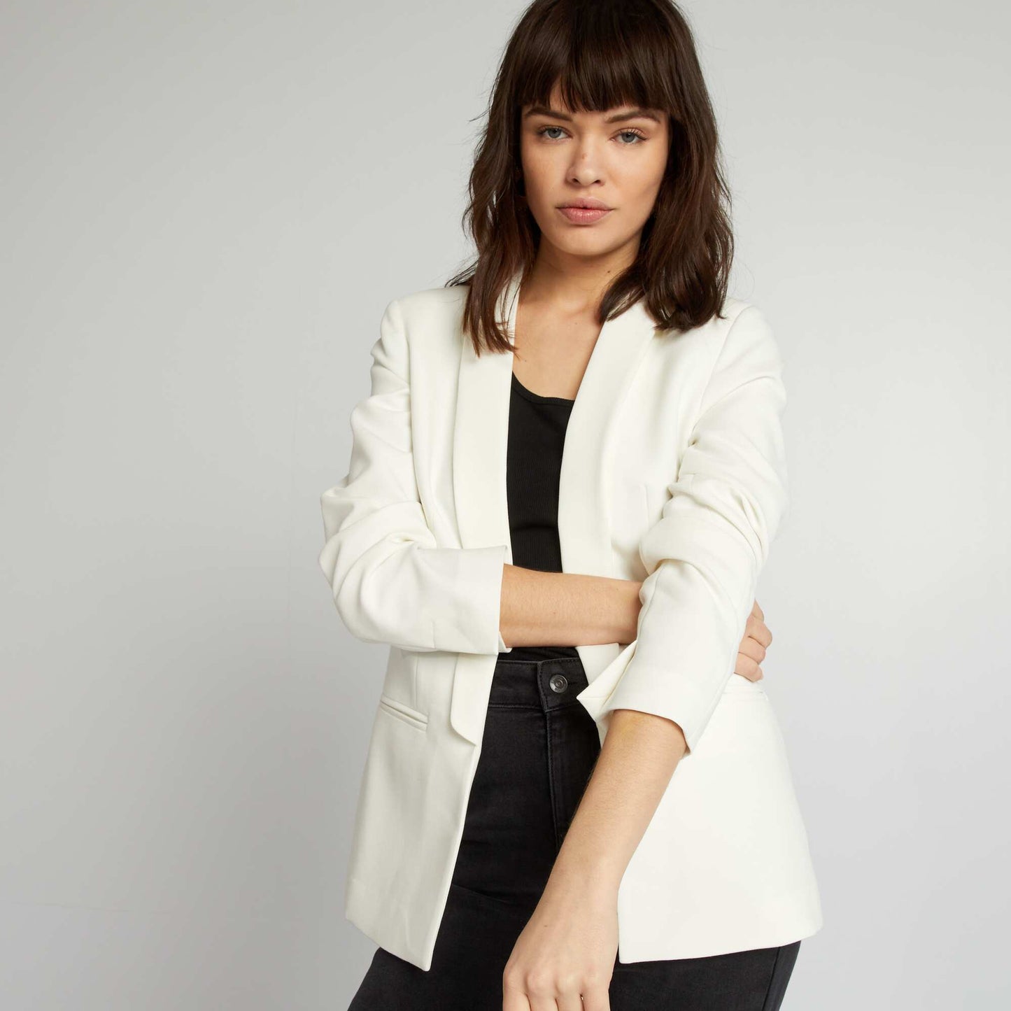 Mid-length blazer White