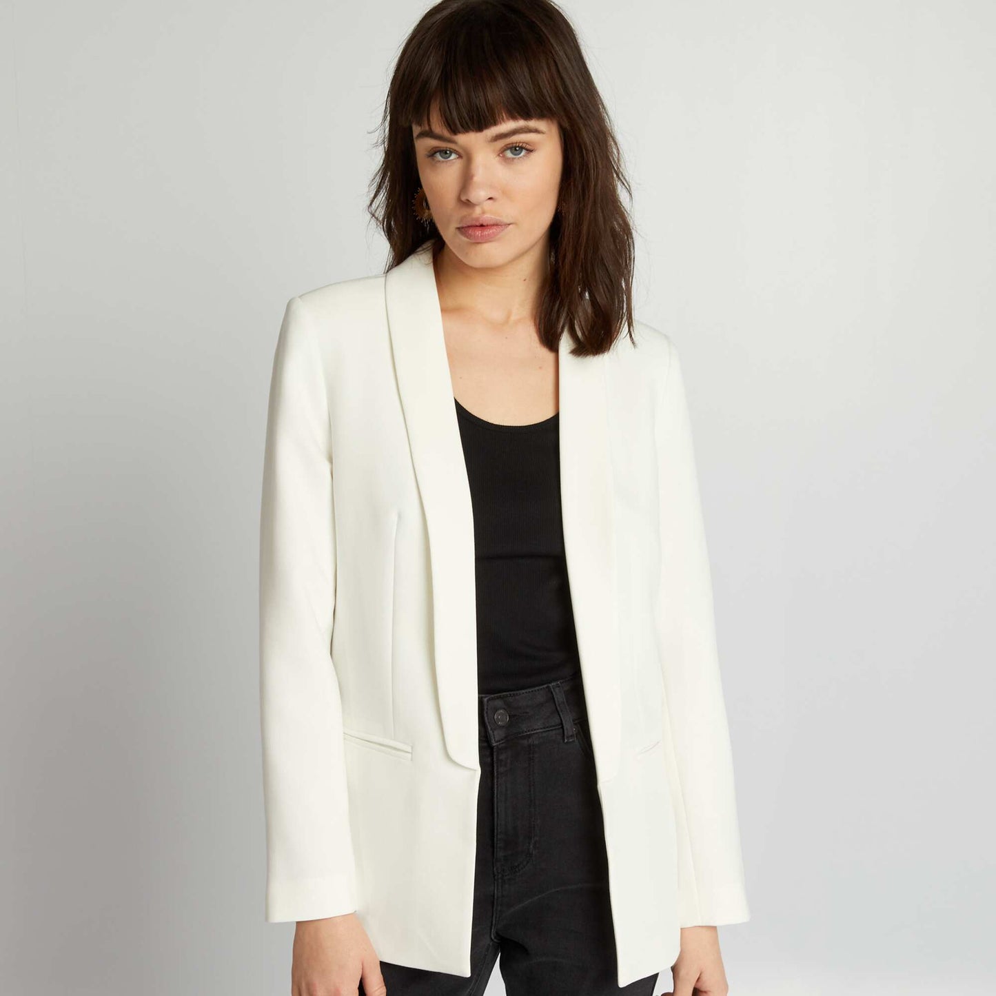 Mid-length blazer White