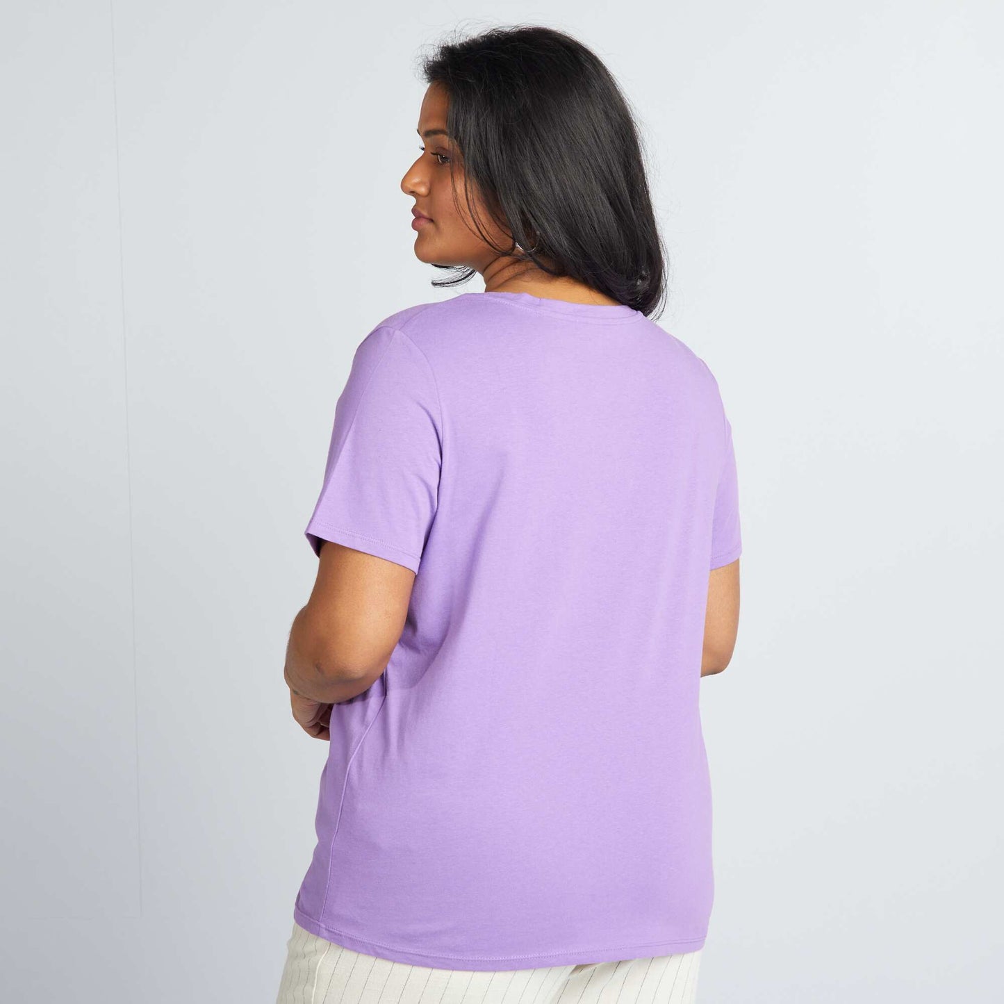 V-neck jersey T-shirt PURPLE