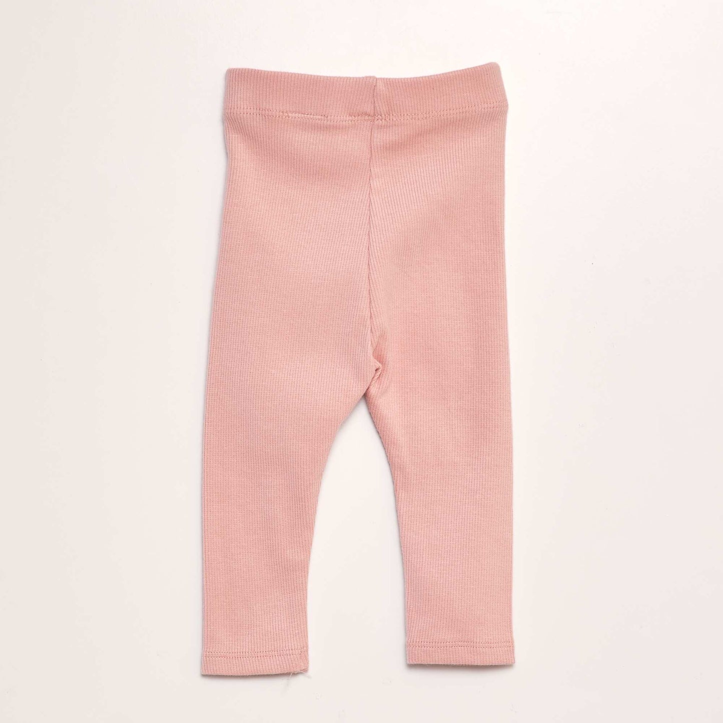 Plain ribbed knit leggings PINK