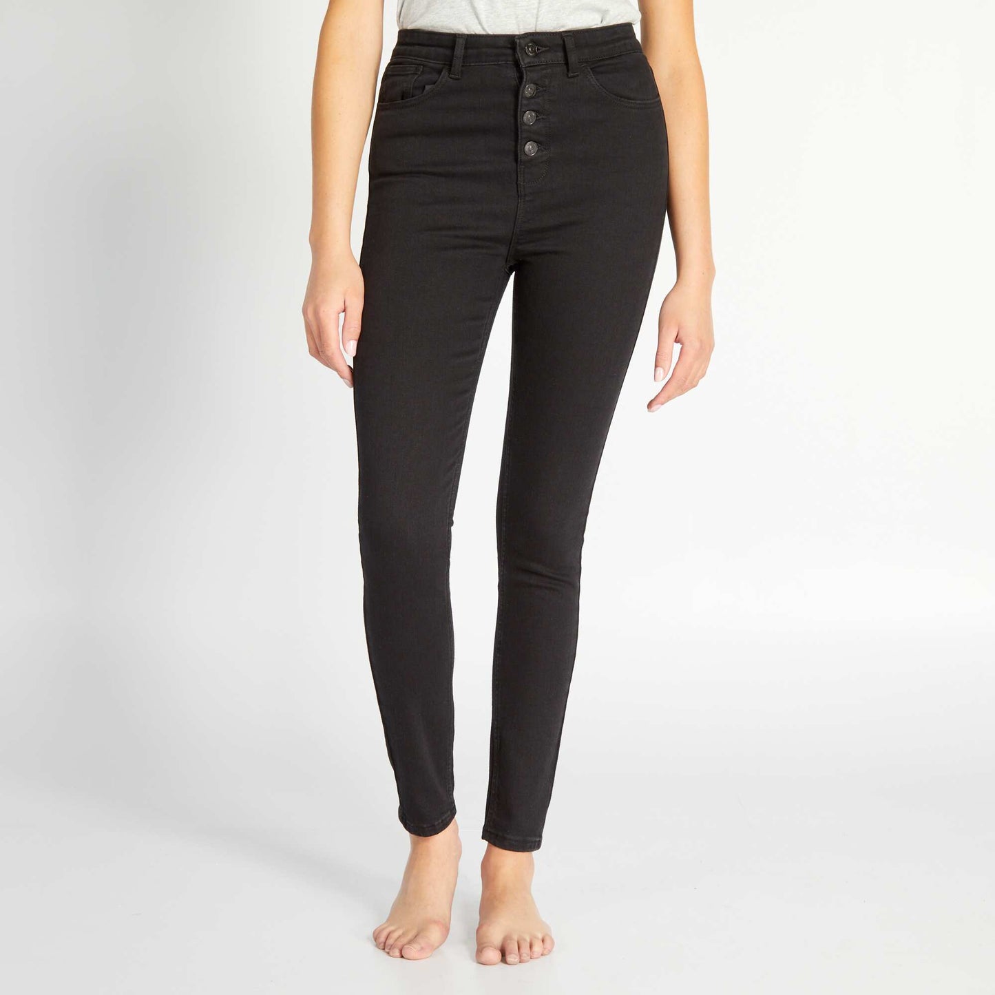 High-rise skinny jeans BLACK