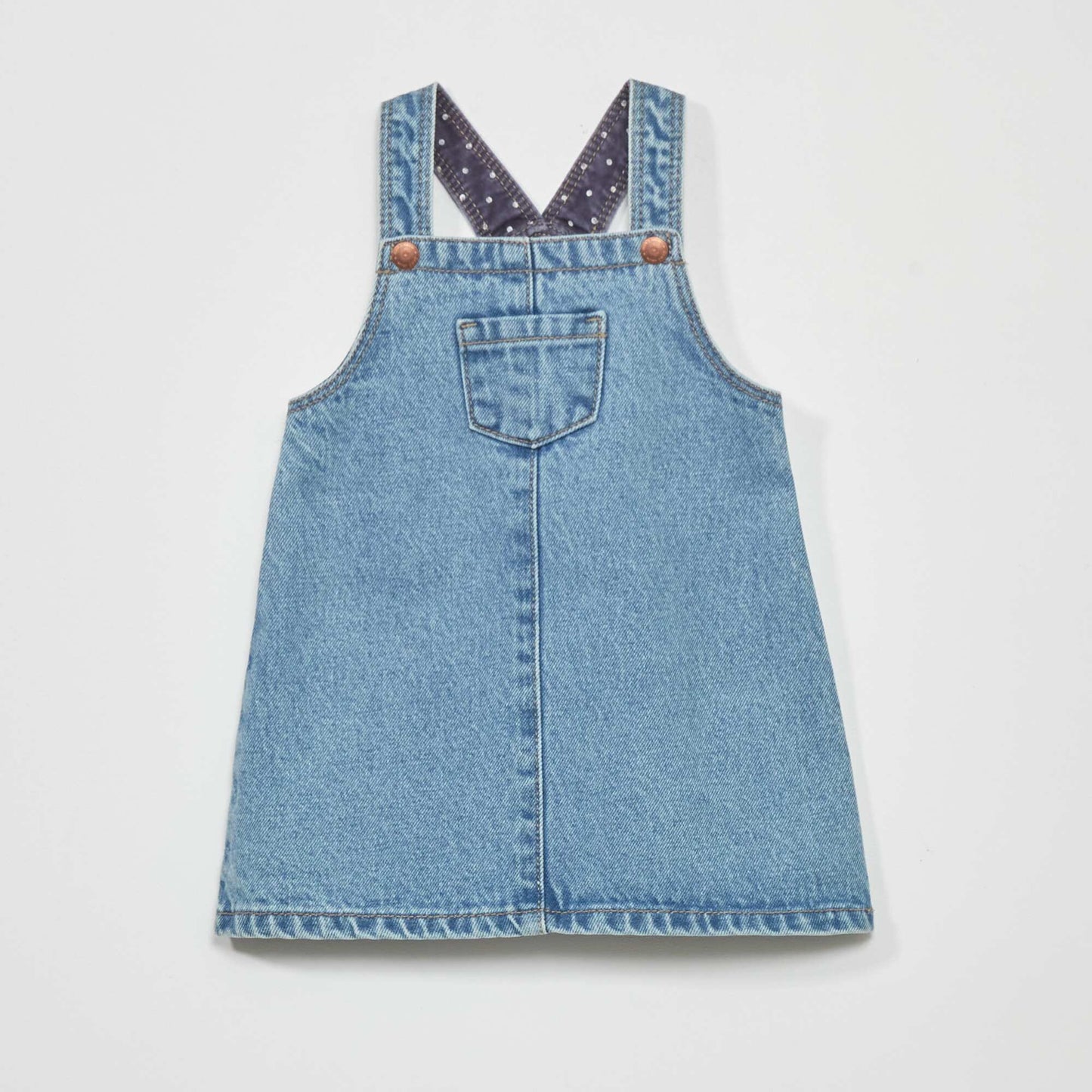 Denim dungaree dress BLUE