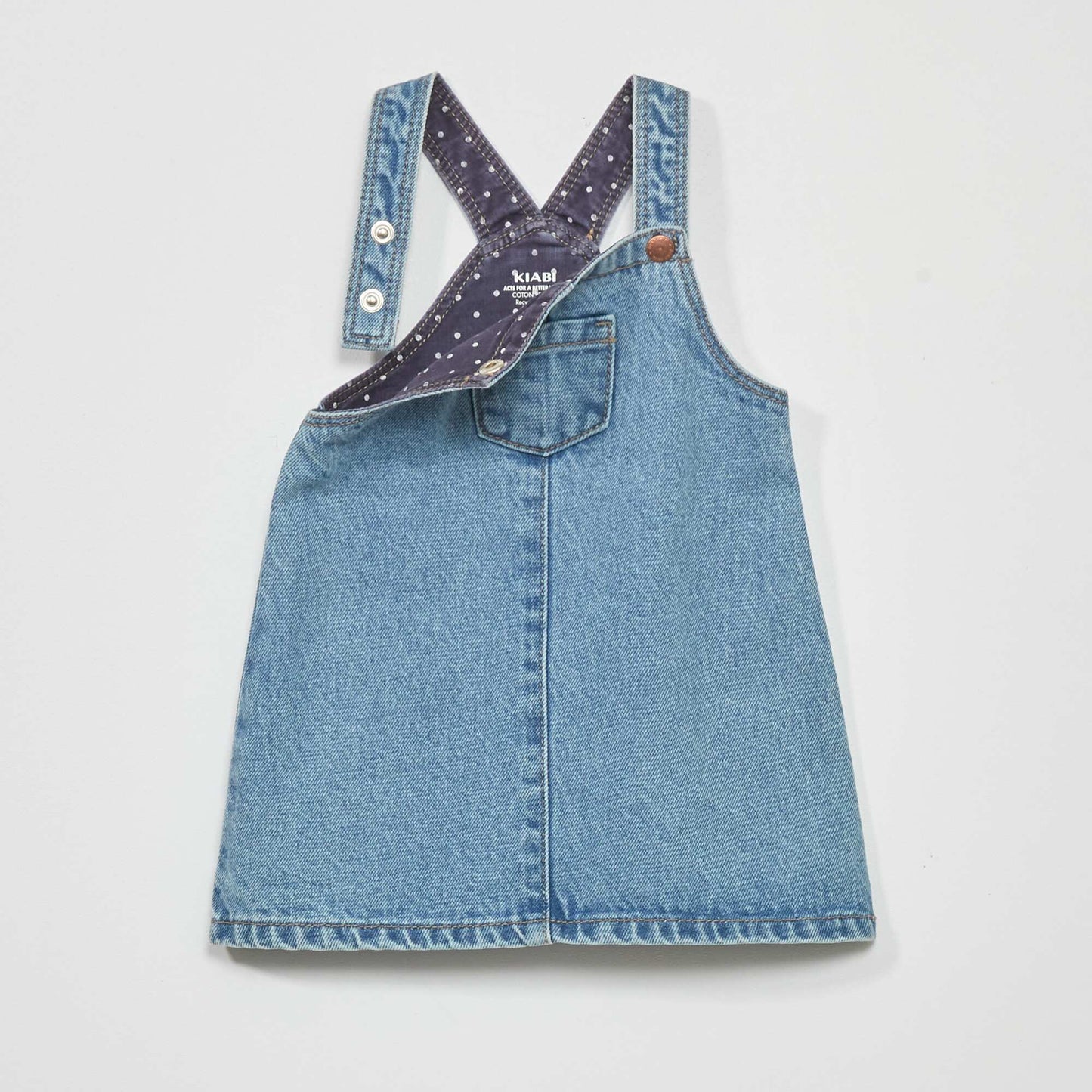 Denim dungaree dress BLUE