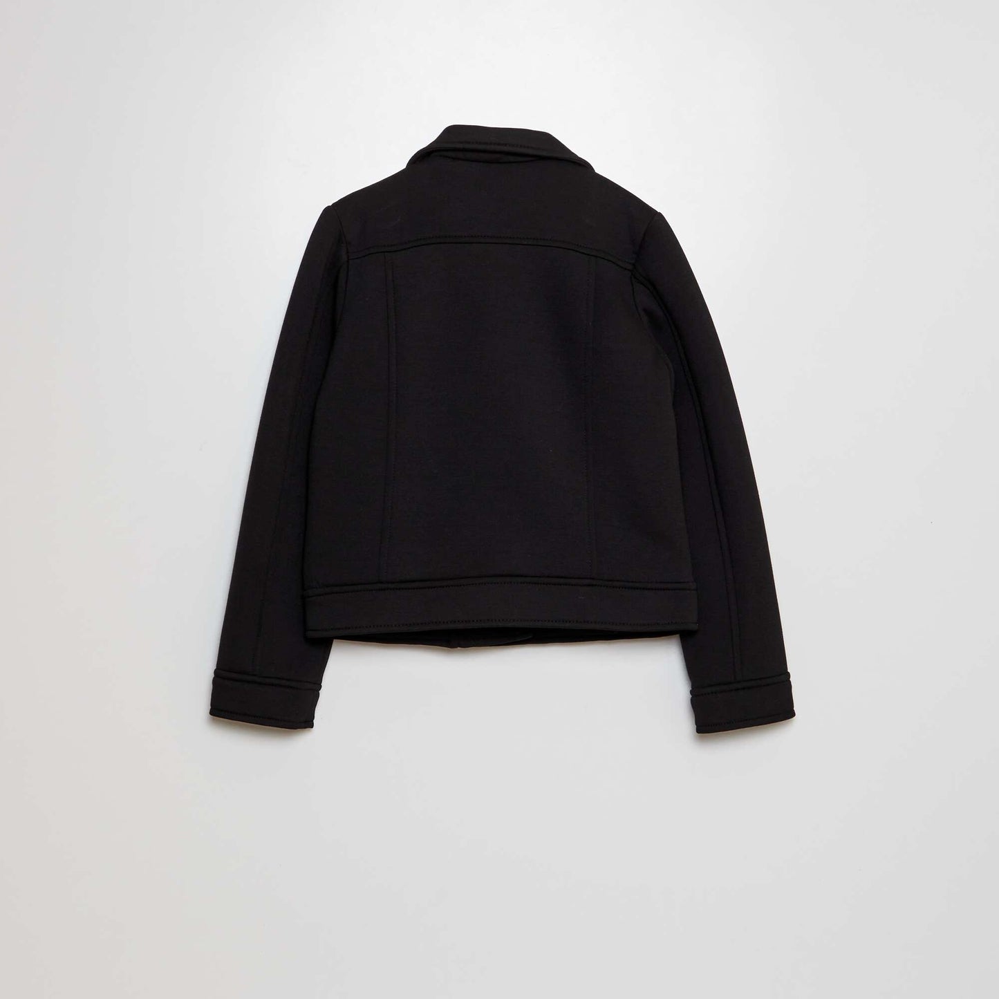 Knit jacket with asymmetric zip fastening black