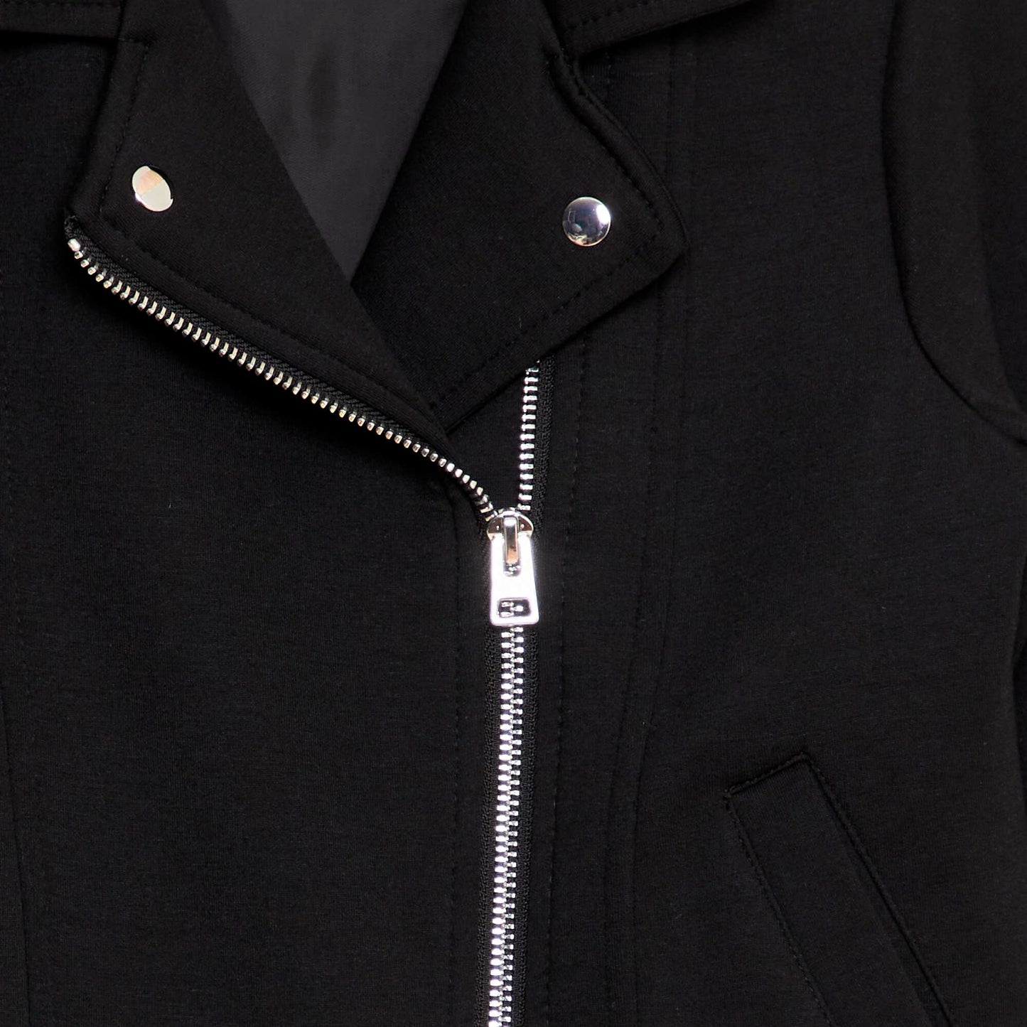 Knit jacket with asymmetric zip fastening black