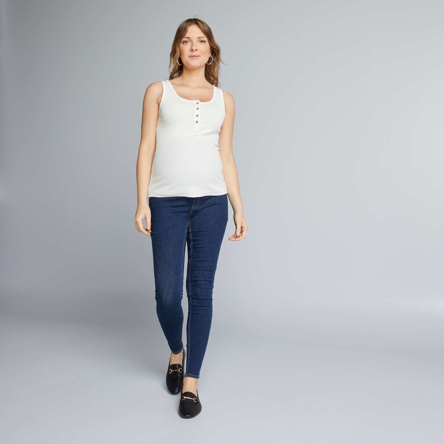 Maternity jeggings with support panel BLUE