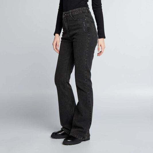 High-rise flared/bootcut jeans BLACK