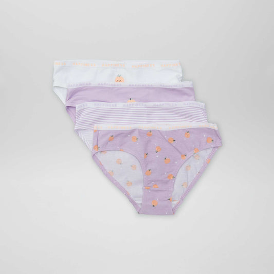 Pack of 4 pairs of animal print briefs PURPLE